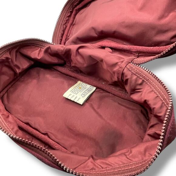 Vintage Lands End Square Rigger Canvas Toiletry Bag Shaving Dopp Kit Maroon USA - Picture 9 of 13